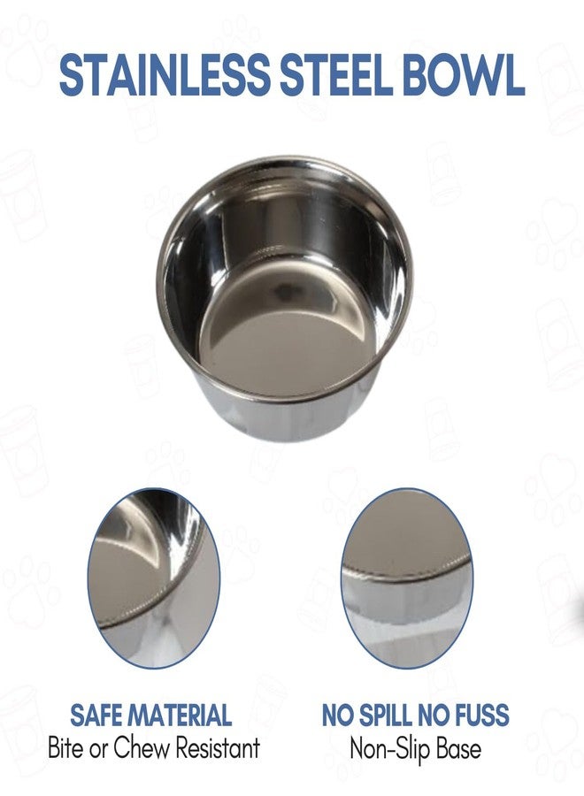 PLUMM Get Plumm Stainless Steel Pet Bowl for Dogs Feeding Bowl Bowlers Dog Food | Pet Bowl for Cat Big Size | Basic Pet Bowls for Dogs Large | 3D Printed Anti-Skid Rubber Base Water Food | Easy to Clean - Image 3